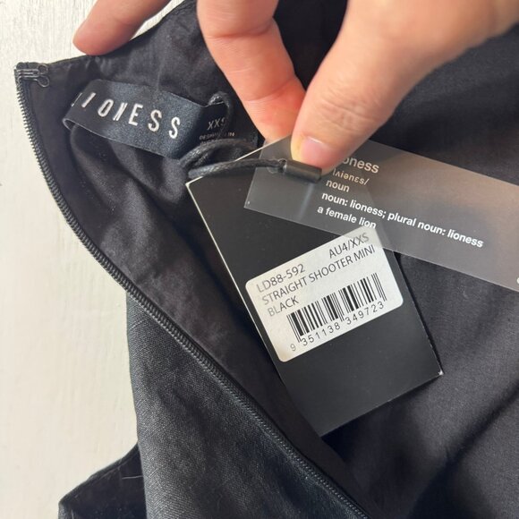 Lioness “Straight Shooter” Mini Dress in Black Linen Size XXS (AU 4 / US 0) - Picture 7 of 8
